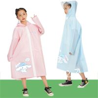 Kawaii Sanrios Cinnamoroll Children Raincoat Rainproof Anime Waterproof Rain Coat Kids Camping Tour Rainwear Rain Gear Rain Cape