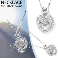 Y2K Crystal Hollow Aesthetic Neck Heart Love Necklace Chain Jewelry Fashion Collar M2D9