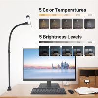 24W Double Head LED Clip Desk Lamp Remote Control Dimmable Architect Table Lamp 5 Brightness Level 5 Lighting Modes EUUSUK