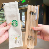 Starbuck ร้านค้าอย่างเป็นทางการ Starbuck ไต้หวัน Hedgehog Gospel ฟางแก้วรีไซเคิลไม่ทิ้งป้องกันสิ่งแวดล้อมฟางแปรงผ้ากระเป๋าฟาง Starbuck แก้วกาแฟ Fox ถ้วย