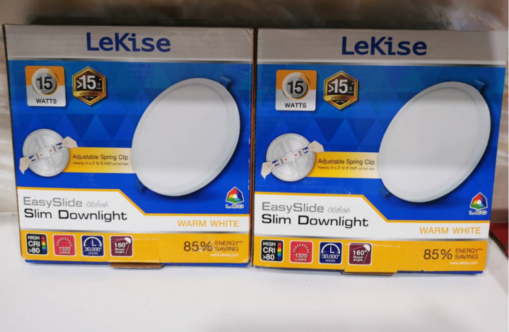 โคมดาวน์ไลท์-lekise-led-easy-slide-slim-downlight-15w-ทรงกลม-แสงเหลือง-warm-white