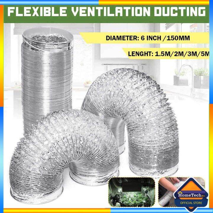 Aluminium Gas Cooker hood hob Pipe Exhaust Flexible Ducting Hose 6 Inch