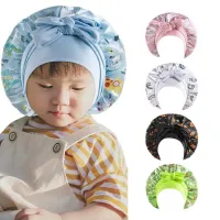 Hair Wrap for Sleeping Kids Cute Bow Tie Hair Bonnet Sleep Caps with Adjustable Elastic Night Hats Satin Caps for Girls capable