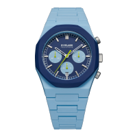 [?*ของแท้ รับประกันโดยเซ็นทรัลกรุ้ป]นาฬิกาข้อมือ D1 Milano D1-PHBJ03 รุ่นPOLYCHRONO BLUE BLAST สีฟ้า รูปทรงหน้าปัด ทรงกลม ขนาดหน้าปัด 40.5mm สายโพลีคาร์บอเนต ประเภทควอตซ์ กระจกมิเนอรัล ระดับการกันน้ำ5ATM