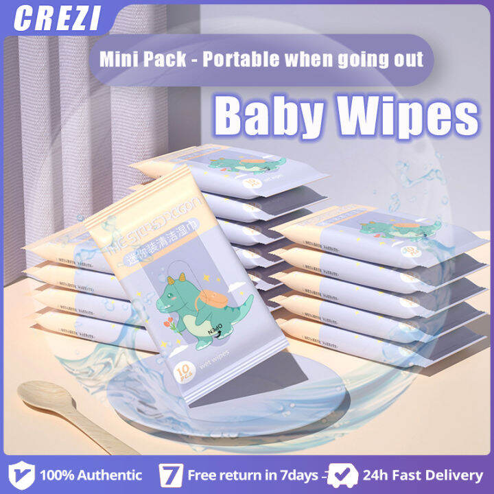 Baby Wipes，10 Pulls Per Pack Mini Wipes Easy to Carry Baby Available