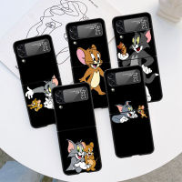 Phone Case for Samsung Z Flip4 Flip3 Flip 4 3 Galaxy ZFlip4 ZFlip3 ZFlip Hard PC Cases Tom And Jerry Demons And Angel Phone Cases