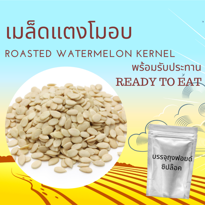 พร้อมรับประทาน เมล็ดแตงโมอบ ไม่เติมเกลือ ไม่เติมน้ำมัน Natural Roasted Watermelon Seed Kernel