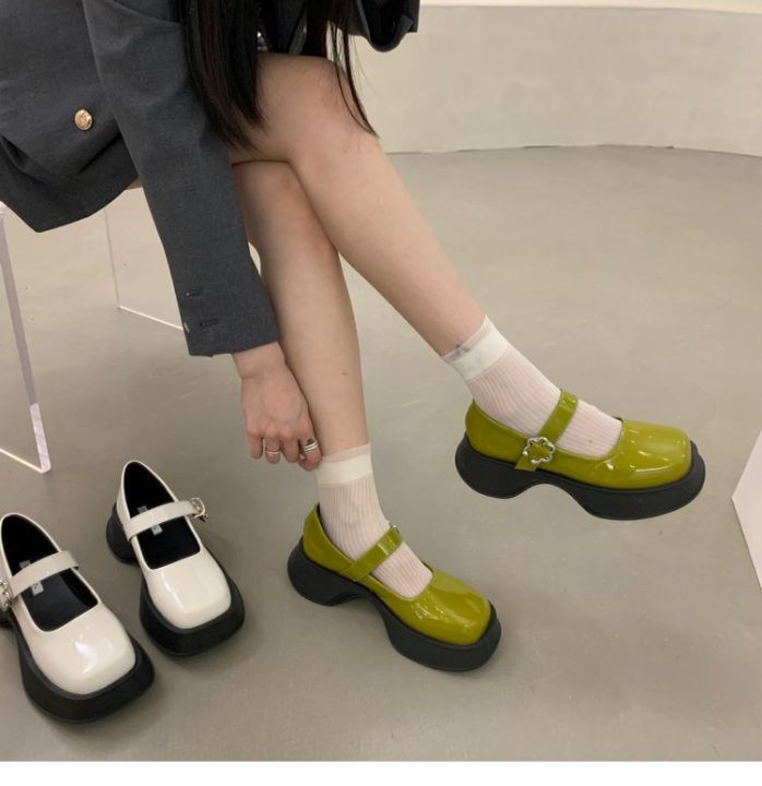 รองเท้าเด็กผู้หญิงพื้นหนา-mary-jane-เพื่อเพิ่มสไตล์เฉพาะรองเท้าหนังขนาดเล็กใส่สบายและทันสมัย