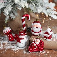 2pcs Christmas Ball Ornament Mold Xmas Tree Ice Cream Snowman House Small Turn Combination Pendant Christmas Tree Decorations