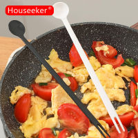 Houseeker 2-In-1ด้ามยาวกาแฟนมกวนช้อนสองหัวส้อมช้อนครัวเรือนชิมช้อนสไตล์ญี่ปุ่น