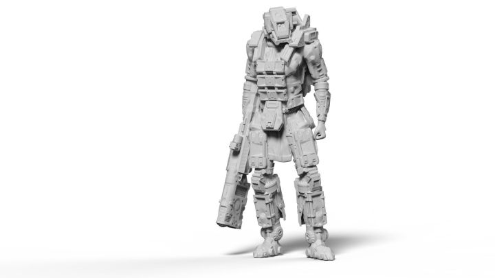 โมเดล-robot-with-sci-fi-battle-armor-miniatures-1set-จำนวน-6-figures-scale-1-25-1-35-1-64