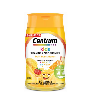 Centrum kids Vitamins + Zinc Gummies Fruit Burst Flavor 60 Gummies ...