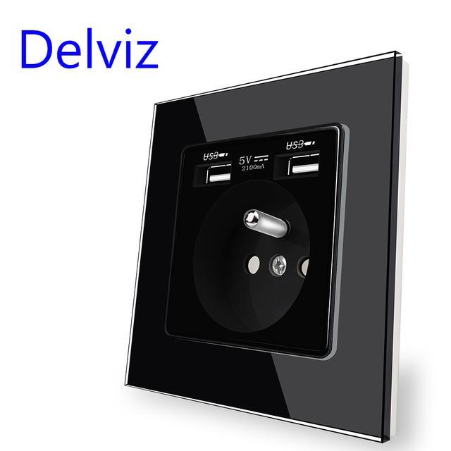 new-popular89-delviz-socket100มาตรฐานฝรั่งเศส250v-2พอร์ตชาร์จ-usb-สำหรับแผง-mobileoutlet-ซ็อกเก็ต-wallusb-16a
