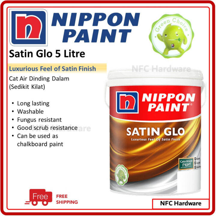 NIPPON PAINT Satin Glo 1001 Brilliant White 5 Litre Lazada