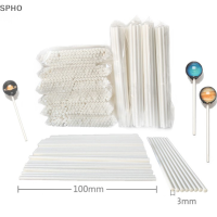 SPHO 100pcs Lollipop cake Paper Stick ป๊อปกระดาษสีขาวที่เป็นของแข็ง Stick baking DIY Mold