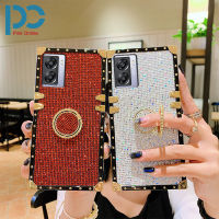 เคสโทรศัพท์ประกายเพชรสุดหรูสี่เหลี่ยมสำหรับ OPPO A96 A91 A78 A73 A57 A54ที่เคสโทรศัพท์ขายึดเคสที่มีห่วงซองนุ่มกันกระแทกฝาหลังเคลื่อนที่