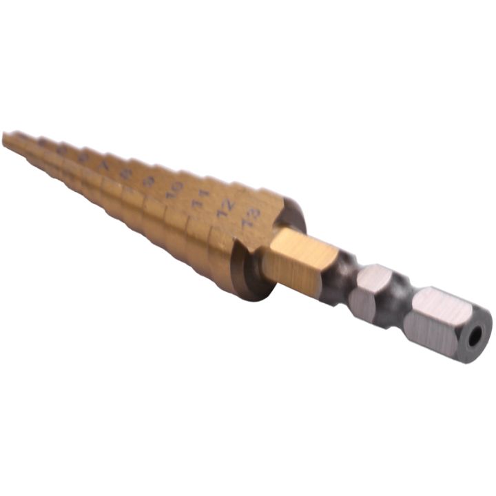 1-4-inch-hex-shank-hss-high-speed-steel-titanium-coated-step-drill-bit-3-13mm