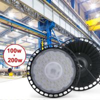 200W High Bay Light UFO 100W 150W 220V 6000K IP65 Waterproof Warehouse Garage Light Super Bright Commercial Industrial Lighting