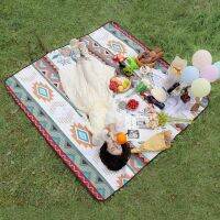 Ethnic Style Picnic Beach Blanket Portable Waterproof Outdoor Camping Mat Foldable 210D Oxford Cloth Moisture-proof Pad Sleeping Pads