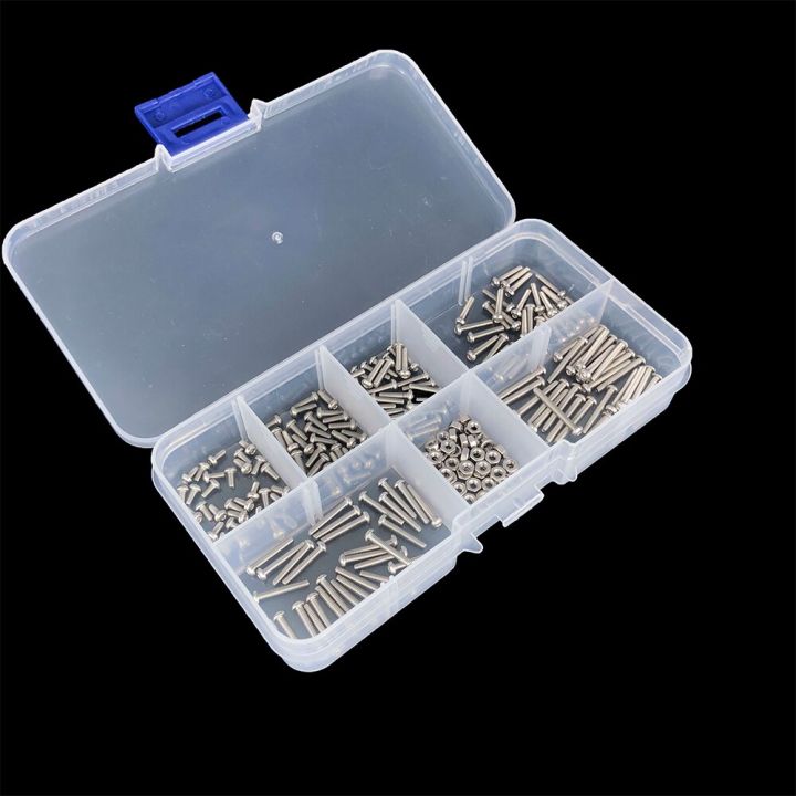 230pcs-m2-screws-nuts-bolts-304-stainless-steel-hex-socket-button-head-cap-screw-set-assortment-kit-small-screws-kit-storage-box-nails-screws-fastener