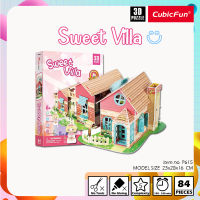 จิ๊กซอว์ 3 มิติ บ้านตุ๊กตา สวีทวิลล่า Sweet Villa แบรนด์ P6155 Cubicfun ของแท้ 100% สินค้าพร้อมส่ง