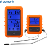 [electronicshop]W-Ireless เนื้อ2 Probes 328Ft ระยะยาว LCD Backlight จอแสดงผลนับถอยหลังนาฬิกาปลุกอุณหภูมิ Digital Remote BBQ สำหรับ Barbeque Grill เตาอบห้องครัว