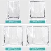 Transparent Full Cover Garment Rack Cover Transparent PEVA Rail Rack Cover Clear Zip Clothing Dustproof Waterproof Bag 1pc