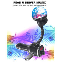 New Hot 3 USB Car Bluetooth 5.0 Handsfree Receiver Atmospheres Light MP3 Player 5V 2.1A