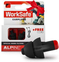 Alpine Hearing Protection Alpine WorkSafe Reusable Ear Plugs - Hearing Protection Earplugs for Work &amp; DIY - Construction Ear Plugs with Free Safety Cord - Comfortable Hypoallergenic Ear Protection