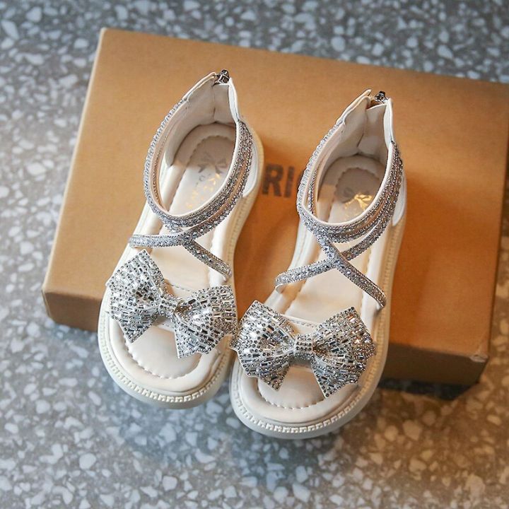 luxury-girls-sandals-sparkly-glimmer-narrow-band-children-summer-sliders-ankle-strap-zipper-23-37-wedges-stylish-kids-shoes