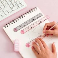 Transparent Cat Paw Straight Rulers Cute 15cm Measuring Ruler Drawing Painting Tools Kawaii Stationery School Office Supplies