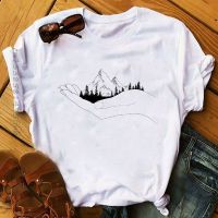 Soft Women Spring Summer Mountain Travel Fox Clothing Print Lady Womens Top Ladies Graphic Female T Shirt T-Shirts Tee T-Shirt