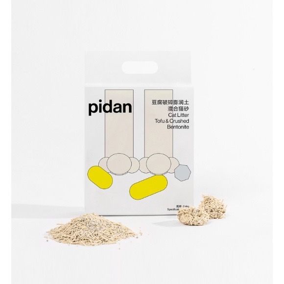 pidan-composite-cat-litter-6l-ทรายเต้าหู้ผสมภูเขาไฟ-ดูดกลิ่นดูดน้ำฝุ่นน้อยทิ้งลงชักโครกได้-ทรายผสม