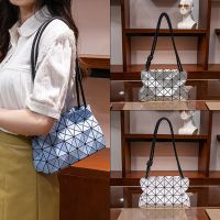 2023 Womens Bag Summer Versatile Lingge issey miyakeˉBag Geometric Bag New Diamond Tofu Bag Single Shoulder Underarm Bag Popular among Small People