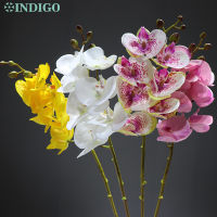 3D Phalaenopsis White Orchids (7 FlowersStem) Real Touch Wedding Flower Home Decoration Floral Party - INDIGO