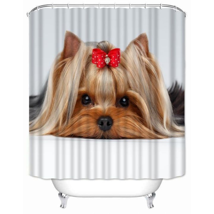 high-quality-lovely-yorkshire-terrier-shower-curtain-waterproof-bathroom-polyester-fabric-bathroom-curtain-home-decor-with-hooks