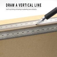 High Precision Scale Ruler T Type Hole Rules Stainless Woodworking Scribing Mark Line Gauge Carpenter Measuring Tool