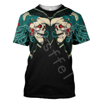 Aztec Mayan Skulls Flowers 3D Printed 2022 New Fashion Summer Harajuku T-shirt Unisex Top O-Neck Short Sleeve A20