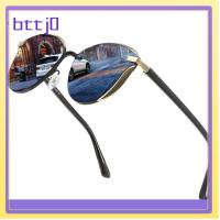 BTTJ0 โพลาไรซ์ แว่นกันแดดโอเวอร์ไซส์ กรอบใหญ่ๆ การป้องกัน UV400 สีดำเฉดสี เรโทร ขี่จักรยาน/ขับรถ แว่นตากันแดด CATEYE สำหรับผู้หญิงและผู้ชาย