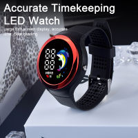 Jam Tangan Digital LED สำหรับเด็กทรงกลมกันน้ำนาฬิกาข้อมือเล่นกีฬาสำหรับเด็กหญิงเด็กชายนาฬิกาอิเล็กทรอนิกส์แฟชั่น