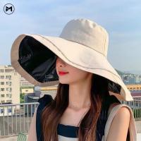 COD tjjs079 Upgraded Version of The Black Glue Sunshade Sunscreen Female Anti-ultraviolet Fisherman Hat Summer Face-covering Sun Hat Trend