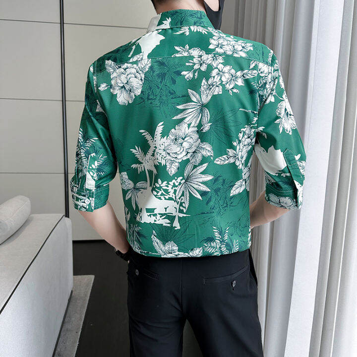 ผู้ชายฤดูร้อนพิมพ์เสื้อแขนสั้นชาย-slim-fit-คุณภาพสูงครึ่งแขนเสื้อธุรกิจเสื้อ-man-lapel-เสื้อ-m-3xl