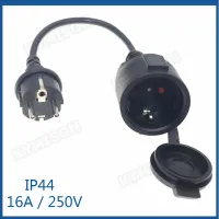【YF】 Waterproof Power Extension Cord European Schuko Male Plug To Female Socket Adapter Cable with Waterpoof Cover 16A