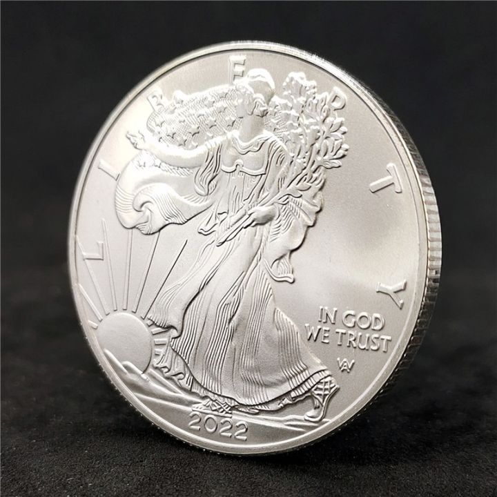 เหรียญเงินเมอร์แกนรูปนกอินทรีเสรีภาพเหรียญการตกแต่งบ้านของสะสมเหรียญอเมริกัน2022ธนาคาร-lyb3816เงิน