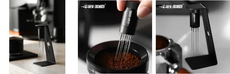 MHW-3BOMBER Espresso Coffee Stirrer with Metal Magnetic Storage Stand Coffee  Distributor Stirring Tool Home Barista Accessories