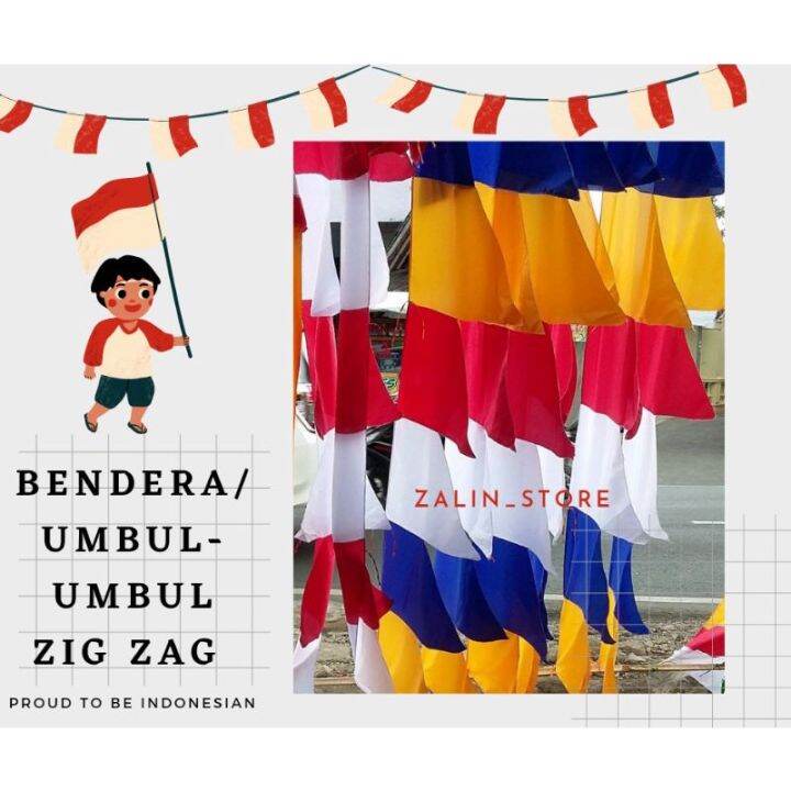 Bendera Umbul Umbul Zig Zag Gergaji 8 Mata Bendera Agustusan Pernak Pernik Lomba Agustusan