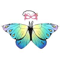 Butterfly Wings Halloween Costume Rainbow Angel Wings for Kids Girls Sparkling Cartoon Costume Accessory Monarch Butterfly Rainbow Fairy Angel Wings for Christmas Birthday Party bearable