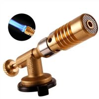 Brass Gas Torch Flame Gun Blowtorch Copper Flame Butane Gas-Burner Lighter Heating Welding for Outdoor Camping BBQ Spray Gun