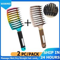 【YF】▧✥  2PC/Pack Demelant Bristle Hair Popbrush Untangle Scalp Massage Comb for hair comb