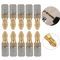 10pc 25mm PH2 Magnetic Screwdriver Bits 1/4inch Shank Titanium Coated Screwdriver Bits Anti Slip Electric Drill Bits Power Tools